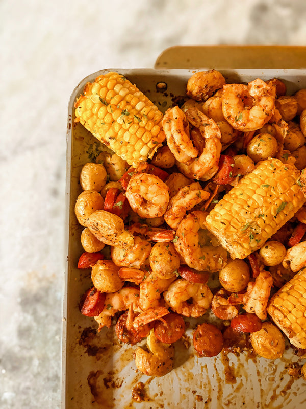 Weeknight Sheet Pan Shrimp Boil-ish