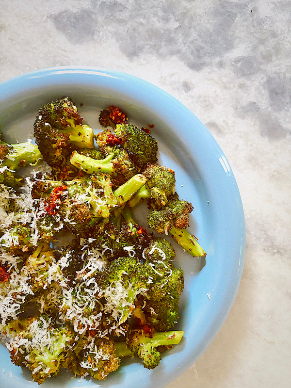 Mustard and Red Wine Vinegar Roasted Roasted Brocolli