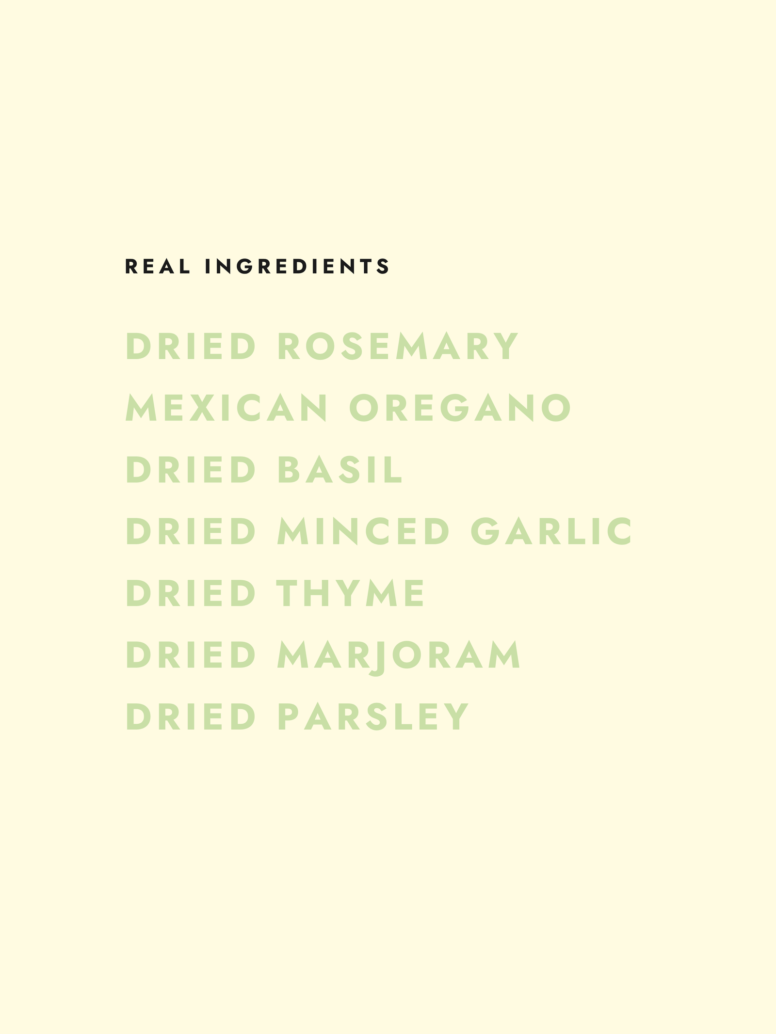 It's Thyme to Party ingredients